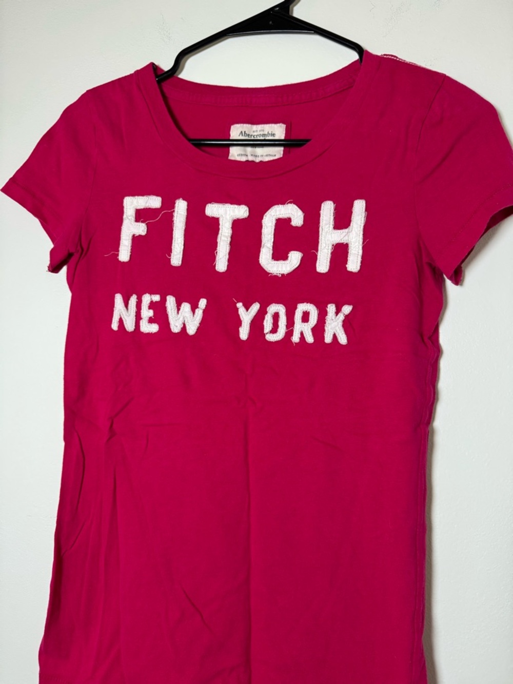 Abercrombie Fitch Logo Tee Pink New York Graphic T Shirt Medium